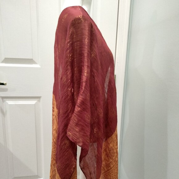 Shawl/Dupatta, Traditional Banarasi, Rust and Gold - Picture 5 of 12